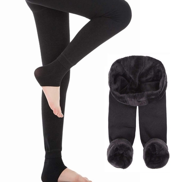 🆕 Cozy Fleece Heel Cover Leggings - Picture 2 of 6